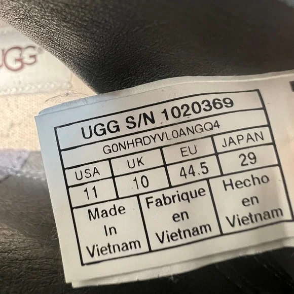 UGG NEUMEL UNLINED LEATHER CHARCOAL MENS US 11 - Picture 4 of 10